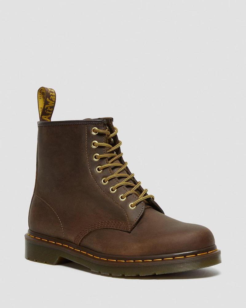 Dr Martens 1460 Crazy Horse Læder Snørestøvler Dame Brune | DK 155FDN